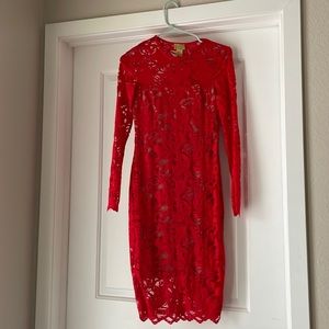 Elegant Red lace dress